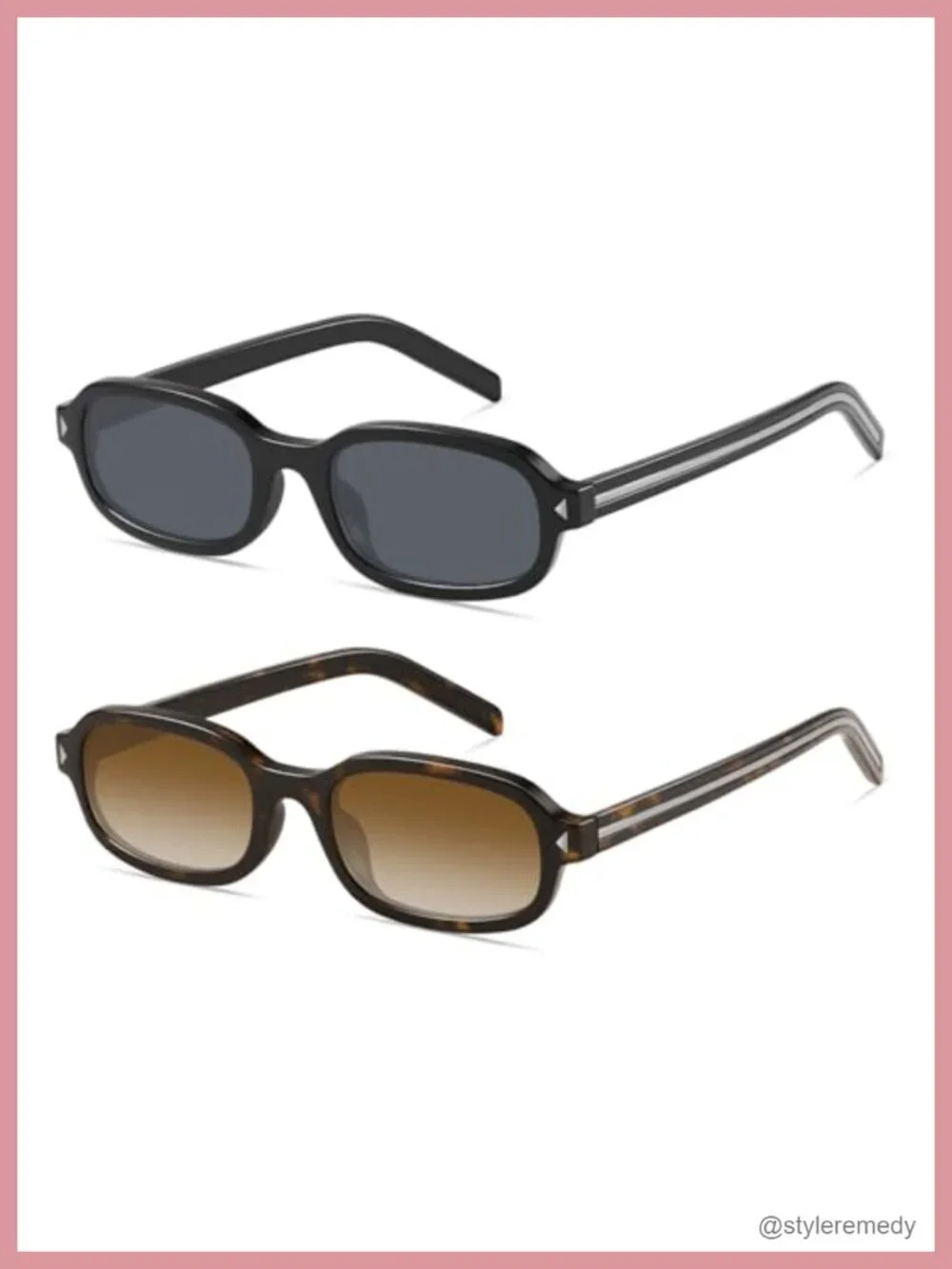 Trendy Rectangle Sunglasses Retro 80s 90s Y2k Narrow Sunnies UV400 Protection